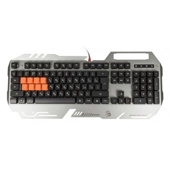  Клавиатура A4 Bloody B418 серый USB Multimedia for gamer LED (подставка для запястий) 