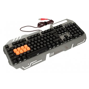  Клавиатура A4 Bloody B418 серый USB Multimedia for gamer LED (подставка для запястий) 