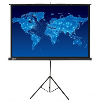  Экран Cactus 150x150см Triscreen CS-PST-150x150 1:1 напольный рулонный черный 