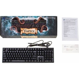  Клавиатура Oklick 940G VORTEX механическая черный USB for gamer LED 
