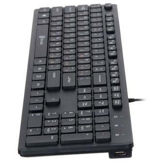  Клавиатура Oklick 520M2U черный/черный USB slim Multimedia 