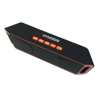  Портативная колонка Hyundai H-PAC160 черный/оранжевый 6W 1.0 BT/3.5Jack/USB 
