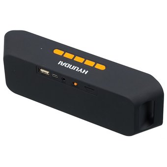 Портативная колонка Hyundai H-PAC160 черный/оранжевый 6W 1.0 BT/3.5Jack/USB 