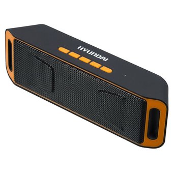  Портативная колонка Hyundai H-PAC160 черный/оранжевый 6W 1.0 BT/3.5Jack/USB 