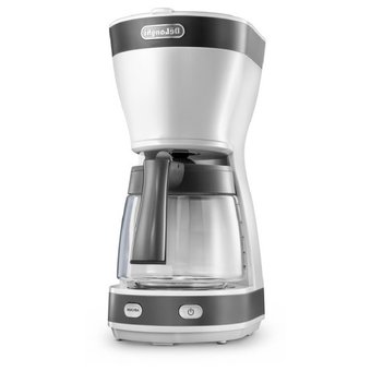  Кофеварка капельная Delonghi ICM16210.WS белый/серебристый 
