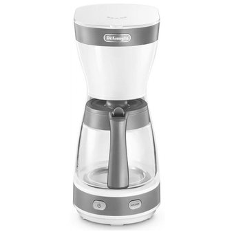  Кофеварка капельная Delonghi ICM16210.WS белый/серебристый 