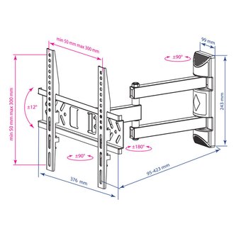  Кронштейн Kromax PIXIS-XS черный 22"-55" макс.30кг поворотно-выдвижной и наклонный 