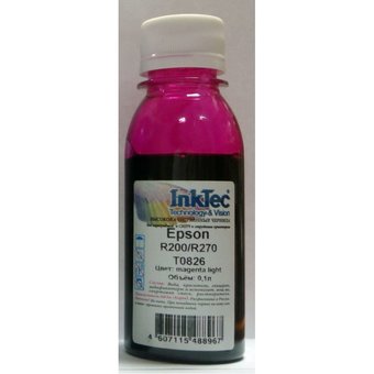  Чернила InkTec (E0010) для Epson L100/R200/R270 (T0826), ML, 0,1 л. 