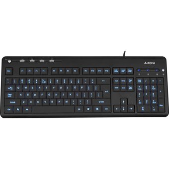  Клавиатура A4Tech KD-126-2 Black, USB, Slim, Multimedia, LED (синяя подсветка) 