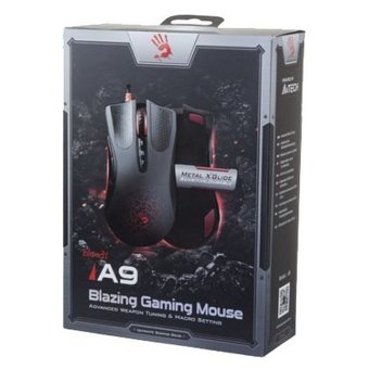 Мышь A4Tech Bloody A9 Blazing Black, 4000dpi, 8but, USB 