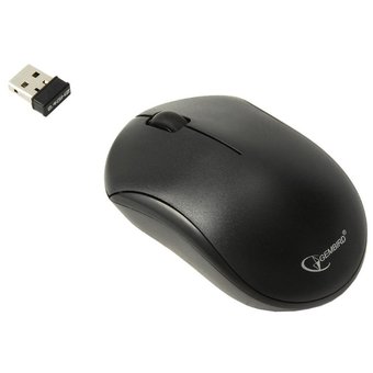  Мышь Gembird MUSW-205 Black, Wireless, USB, 3кн.+колесо-кнопка, 2.4ГГц, 1200 dpi 