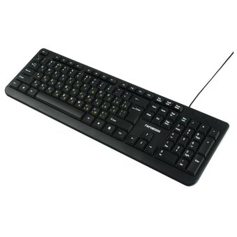  Клавиатура Гарнизон GK-115, поверхность- шлифованный алюминий, USB, Black 