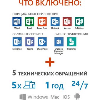  Офисное приложение Microsoft Office 365 Business Premium Rus + сервис активации и настройки (KLQ-00422-SDD) 