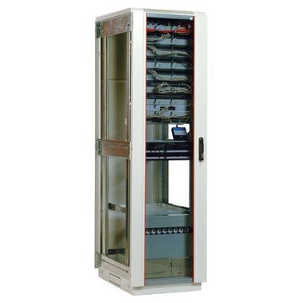  Шкаф коммутационный ЦМО ШТК-М-47.6.8-1ААА 47U 600x820мм пер.дв.стекл задн.дв.стал.лист 2 бок.пан. направл.под закл.гайки 650кг серый 