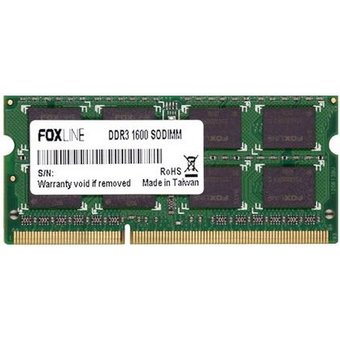  ОЗУ Foxconn Foxline FL1600D3S11-8G SO-DIMM 8GB DDR3-1600 PC3-12800, CL11, 1.5V, (512x8), retail 