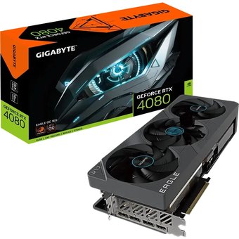  Видеокарта Gigabyte nVidia GeForce RTX4080 EAGLE OC 16GB (GV-N4080EAGLE OC-16GD) PCI-E 