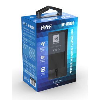  СЗУ Hiper HP-WC003 3A+2.22A PD+QC универсальное черный 