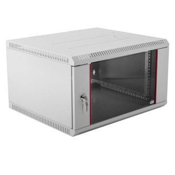  Шкаф коммутационный ЦМО ШРН-Э-9.350 серый 9U 600x350мм пер.дв.стекл несъемн.бок.пан. 