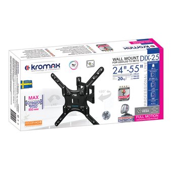  Кронштейн Kromax DIX-25 Наклонно-поворотный черный 