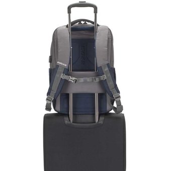  Рюкзак для ноутбука 17.3" Riva 7777 синий/серый полиэстер 