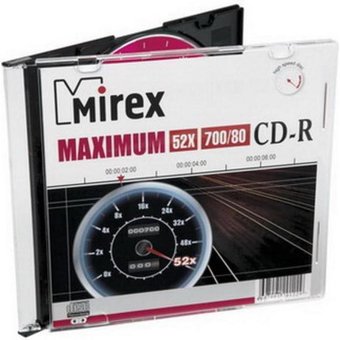  Диск CD-R Mirex 700 Mb, 52х, Maximum, Slim Case (5) 