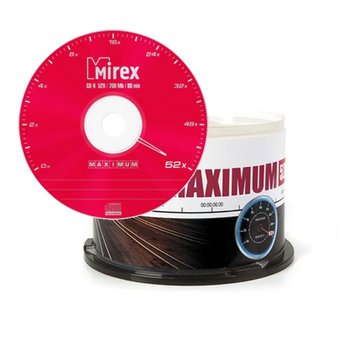  Диск CD-R Mirex 700 Mb, 52х, Maximum, Cake Box (50) 