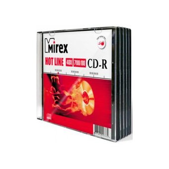  Диск CD-R Mirex 700 Mb, 48х, HotLine, Slim Case (5) 