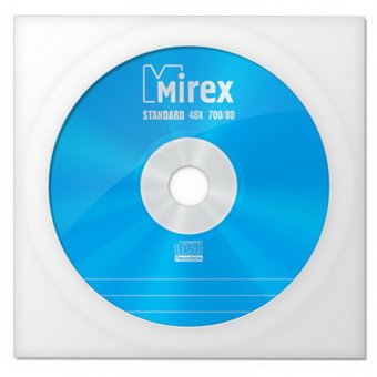  Диск CD-RW Mirex 700 Mb, (1050253) 12х, Бум.конверт (1) 