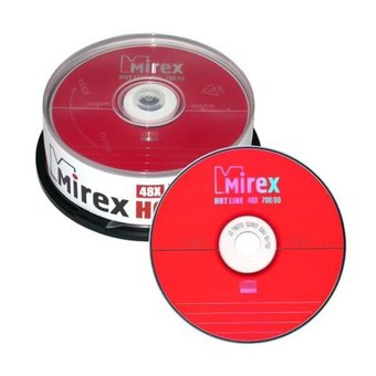  Диск CD-R Mirex 700 Mb, 48х, HotLine, Cake Box (25) 