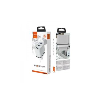  СЗУ Aspor А833E 3USB + кабель Lightning (3.4A/IQ) Белый 