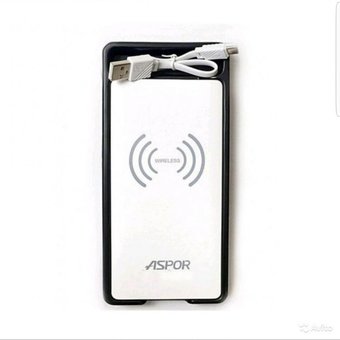  Внешний аккумулятор Aspor A341W Wireless 8000 mAh белый/черный 