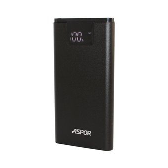  Внешний аккумулятор Aspor A375 Алюминий 10000 mAh черный 