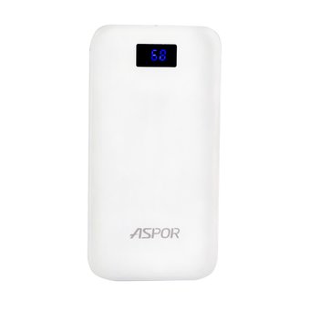  Внешний аккумулятор Aspor A386 soft touch 12000 mAh белый 