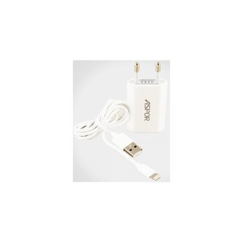  СЗУ Aspor А821 1USB + кабель Lightning (1А) Белый 