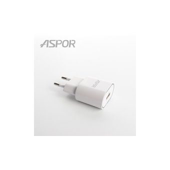  СЗУ Aspor А818 1USB + кабель Lightning (1A/IQ) Белый 