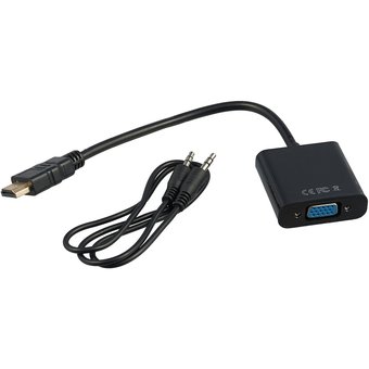  Конвертер Cablexpert A-HDMI-VGA-03 HDMI-1.4a (папа) - D-SUB/VGA (мама) + Audio stereo (mini-jack 3.5 mm) 