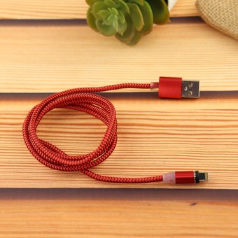  УЦ Дата-кабель магнитный lighting 1 м, красный (ПУ) 