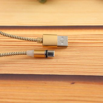  УЦ Дата-кабель магнитный Type-C 1 м, золото (ПУ) 