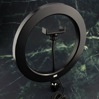  УЦ Кольцевая LED лампа RK40 Live Ring Light (26см)+держатель для телефона (ПУ) 