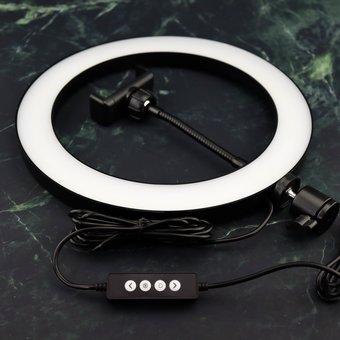  УЦ Кольцевая LED лампа RK40 Live Ring Light (26см)+держатель для телефона (ПУ) 