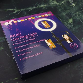  УЦ Кольцевая LED лампа RK40 Live Ring Light (26см)+держатель для телефона (ПУ) 