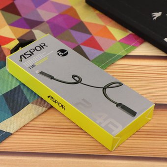  Дата-кабель Aspor AC-16 TOE Lightning 1,2м чёрный 