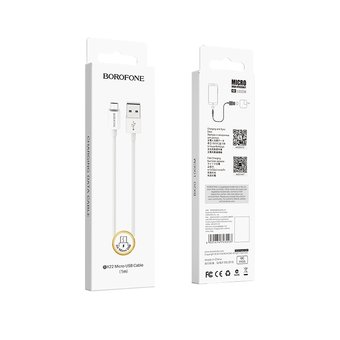  УЦ Дата-кабель BOROFONE BX22 Bloom micro 1м (белый) (ПУ) 