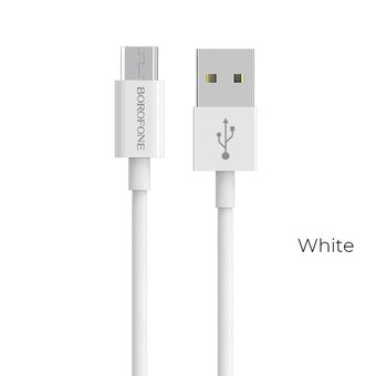  УЦ Дата-кабель BOROFONE BX22 Bloom micro 1м (белый) (ПУ) 