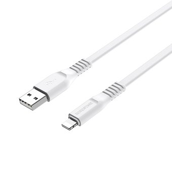  УЦ Дата-кабель BOROFONE BX23 Wide lightning 1м (белый) (ПУ) 