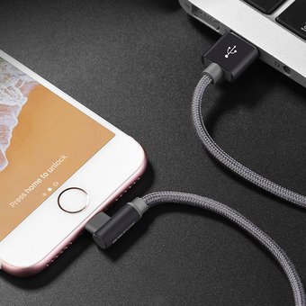  УЦ Дата-кабель BOROFONE BX26 Express lightning 1м (серый) (ПУ) 