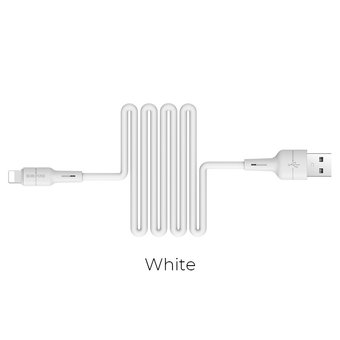  УЦ Дата-кабель BOROFONE BX30 Silicone lightning 1м (белый) (ПУ) 