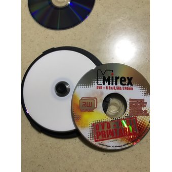  Диск DVD+R Mirex 8.5 Gb, 8x, Cake Box (10), Ink Printable, Dual Layer 