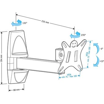  Кронштейн для телевизора Holder LCDS-5004 металлик 
