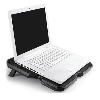  Подставка для ноутбука Deepcool MULTI CORE X6 черный (MULTICOREX6) 15.6"380x295x24мм 24дБ 2xUSB 4x 900г 